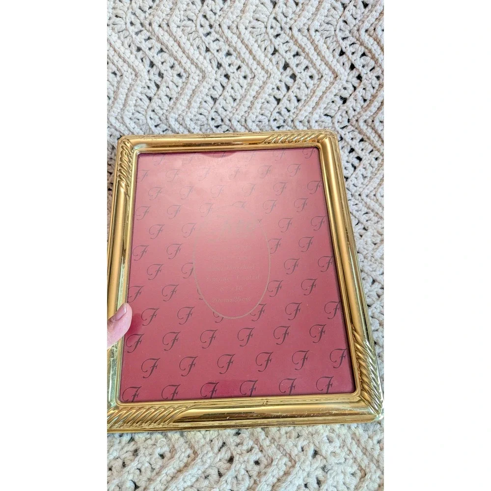 Fetco International Solid Brass 8x10 Photo Frame Gold Hand Polished Vintage